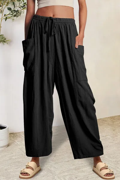 Beachy Pocketed Drawstring Wide Leg Pants