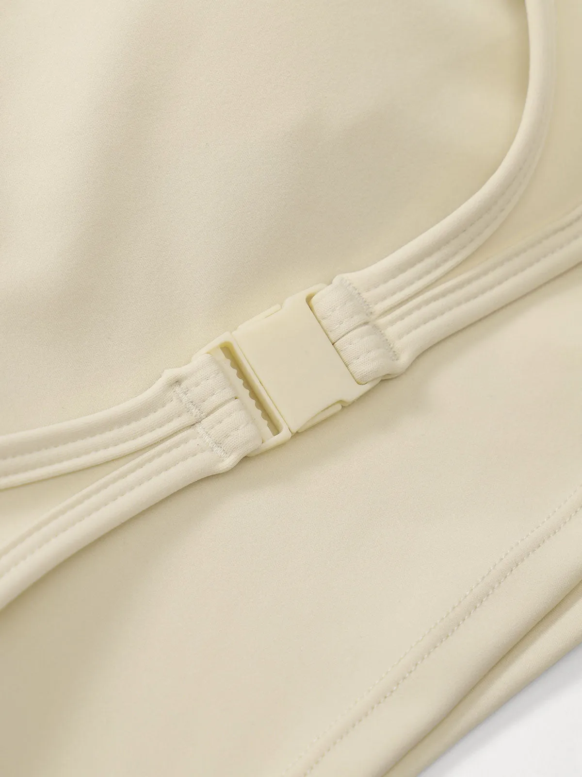 Beige Halter Long Sleeve Top