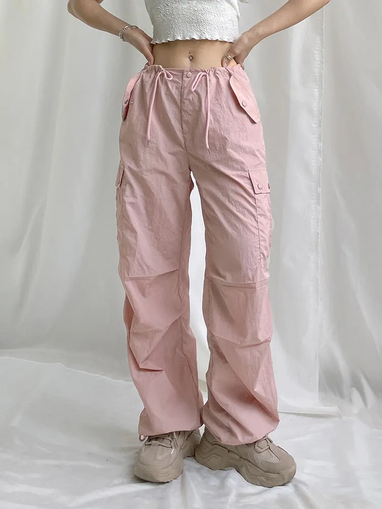 Black Cargo Pants Women Baggy Trousers 2022 Fall Streetwear Oversized Pants Vintage Casual Loose Sweatpants