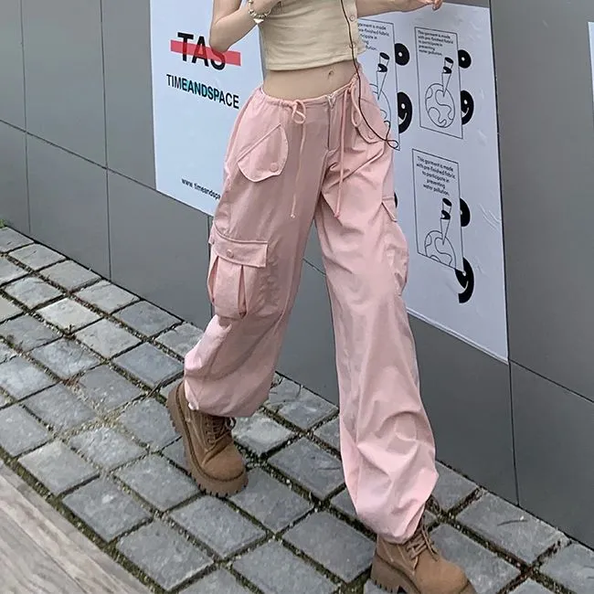 Black Cargo Pants Women Baggy Trousers 2022 Fall Streetwear Oversized Pants Vintage Casual Loose Sweatpants