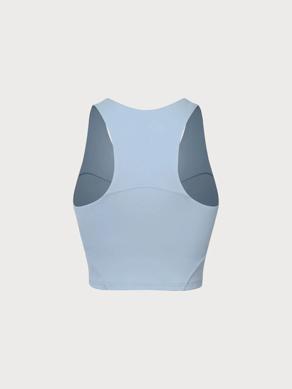 Blue Round Neck Tank Top