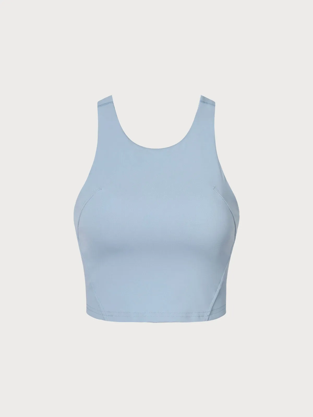 Blue Round Neck Tank Top