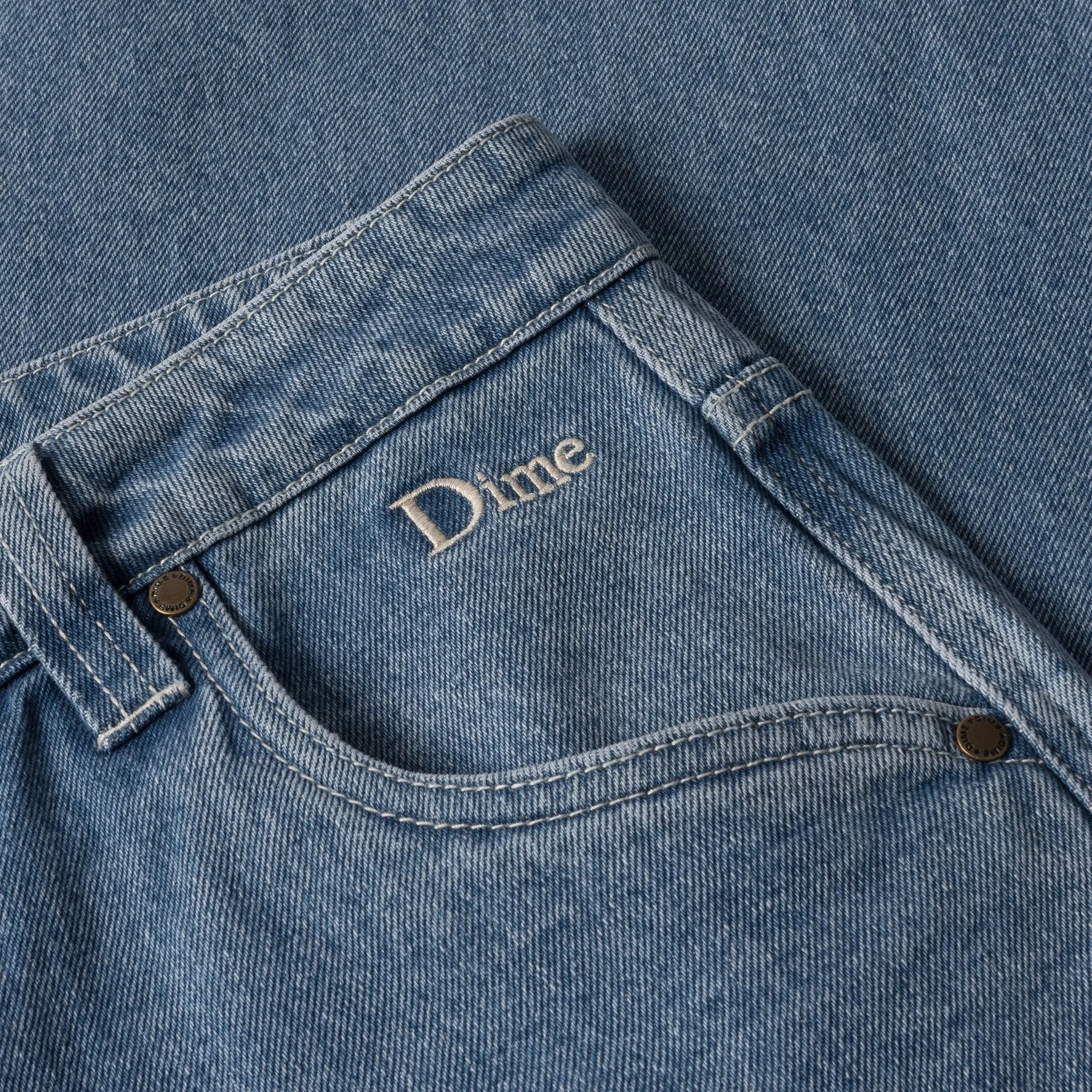 Classic Baggy Denim Pants - Blue Washed