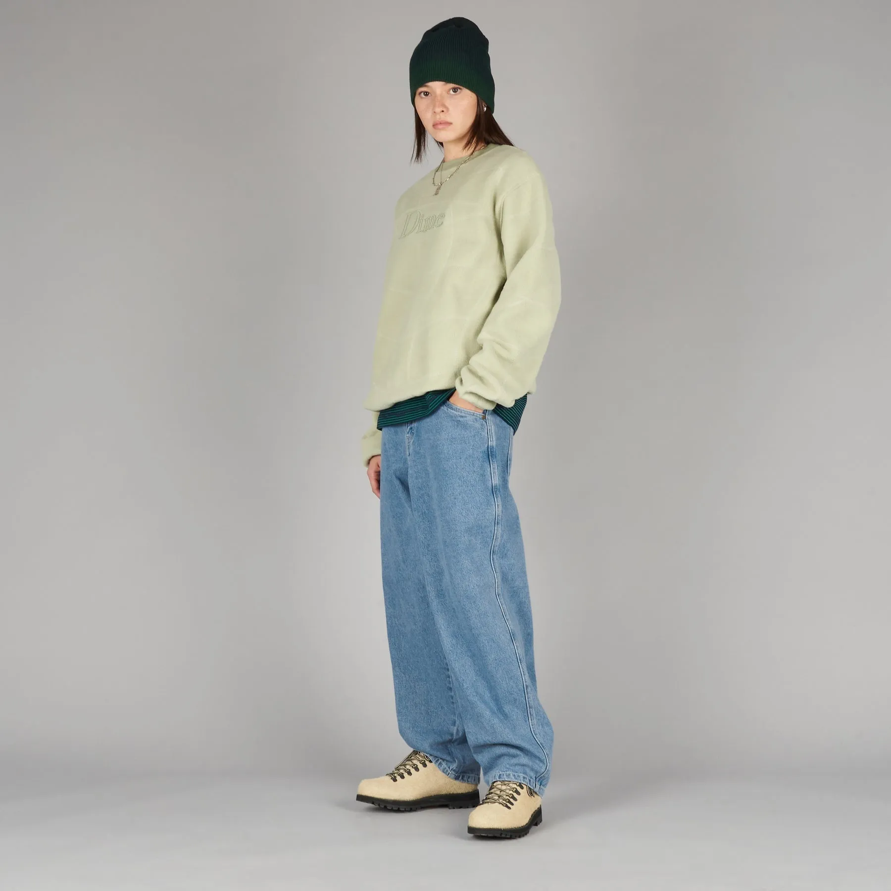 Classic Baggy Denim Pants - Blue Washed