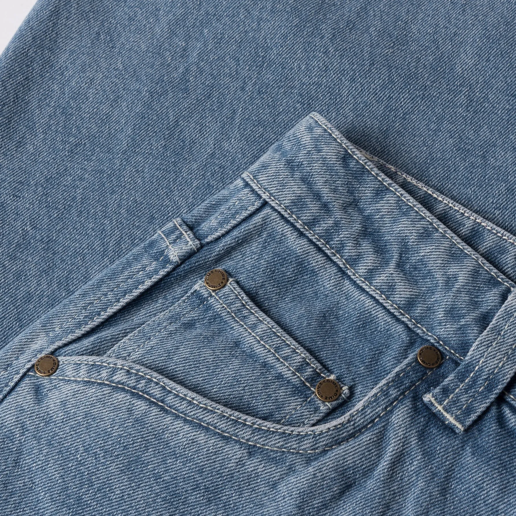 Classic Baggy Denim Pants - Blue Washed