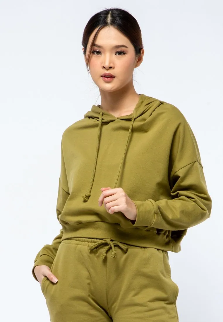 Crop Sweatshirt with Hoodies