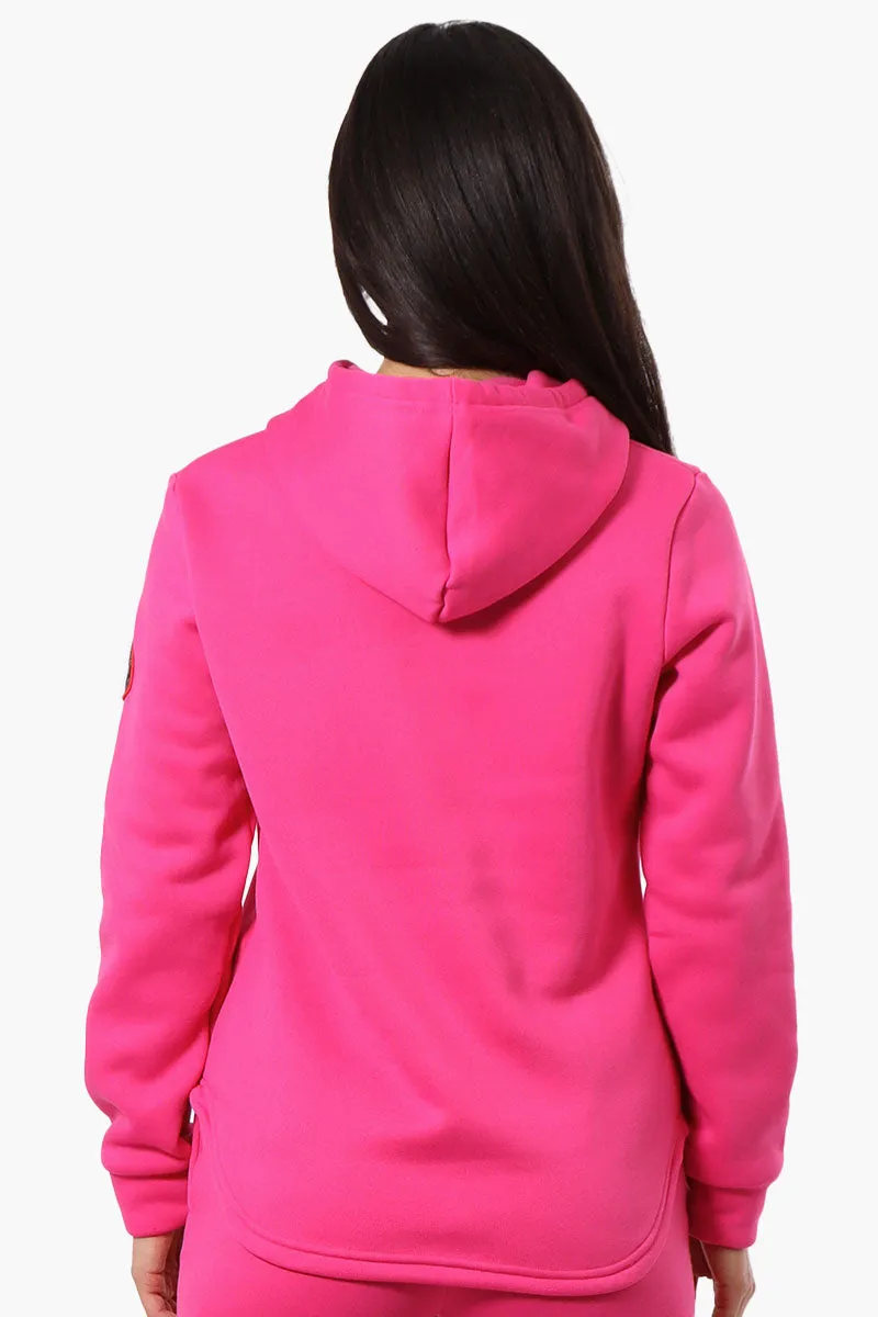 Fahrenheit Basic Henley Hoodie - Pink