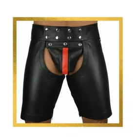 Fetish Wear Leather Bondage Shorts