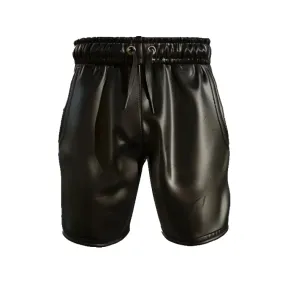 Genuine Leather Shorts Black