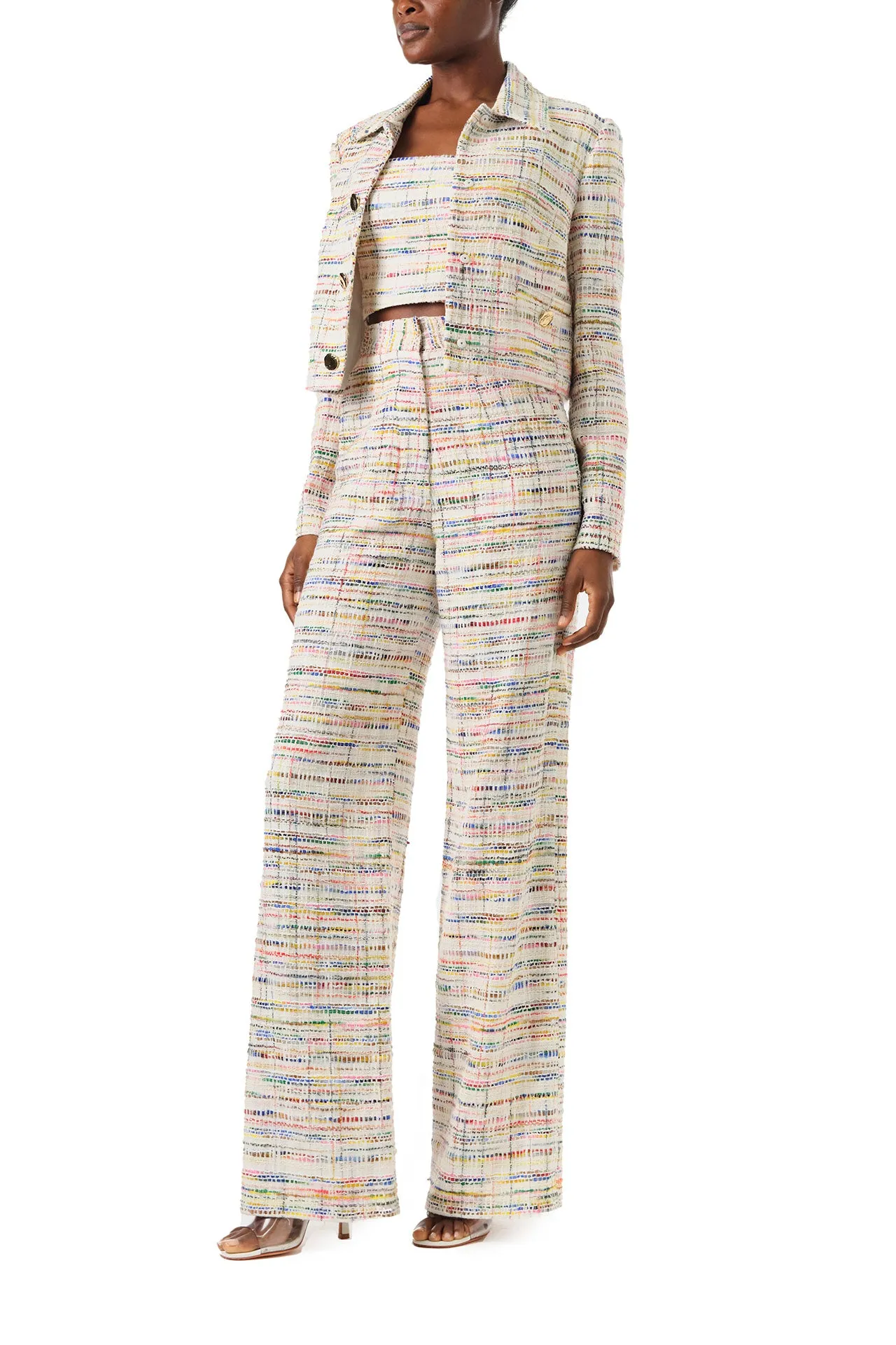 High Waisted Tweed Trouser