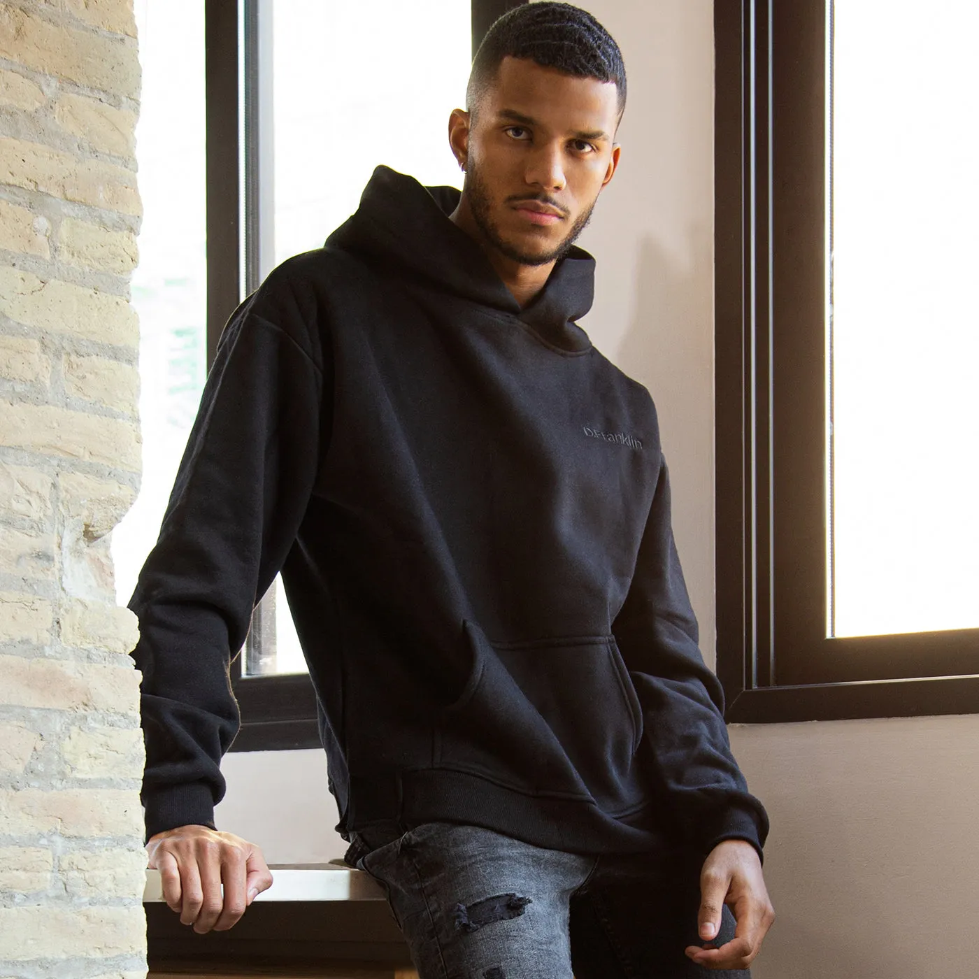 Hoodie Oversized D.Franklin Basic Black