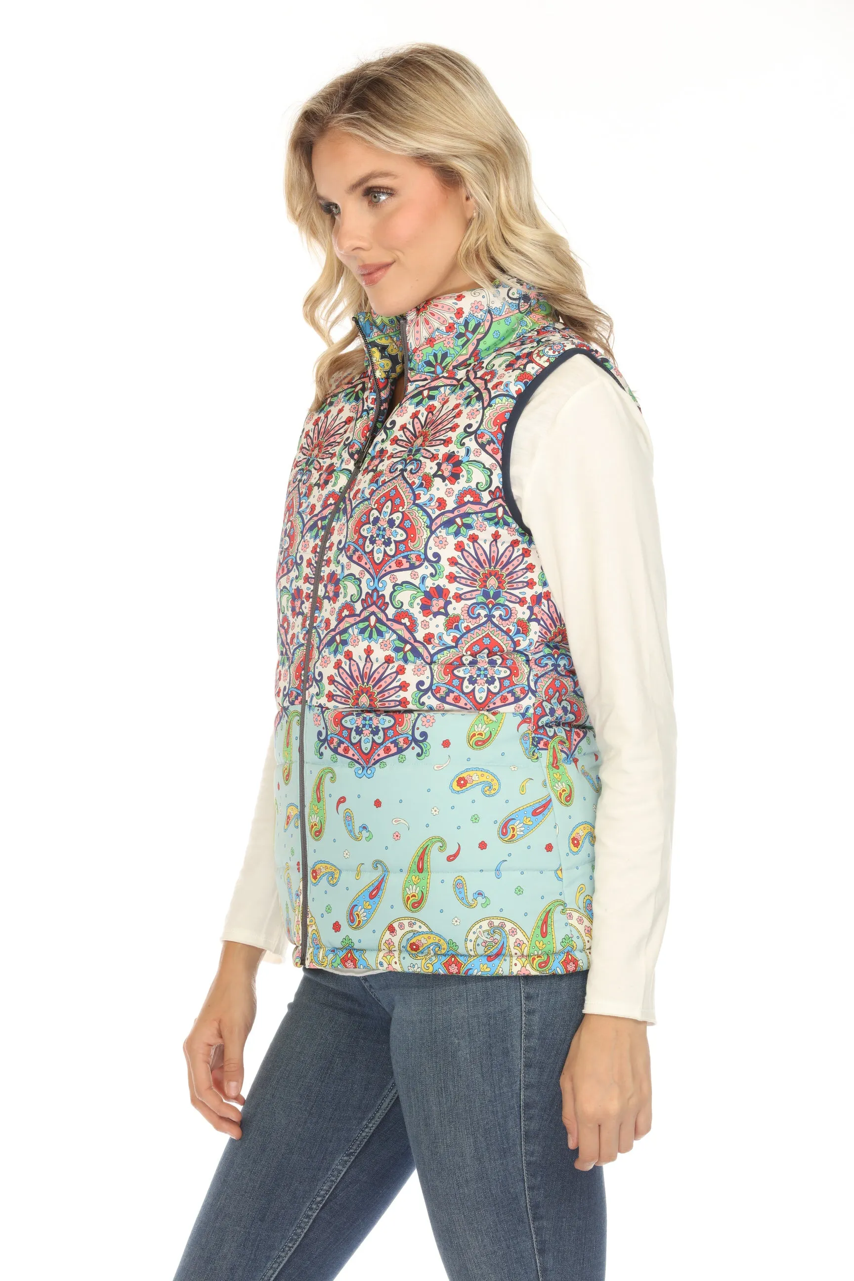 Johnny Was Braemar Reversible Puffer Vest C49823