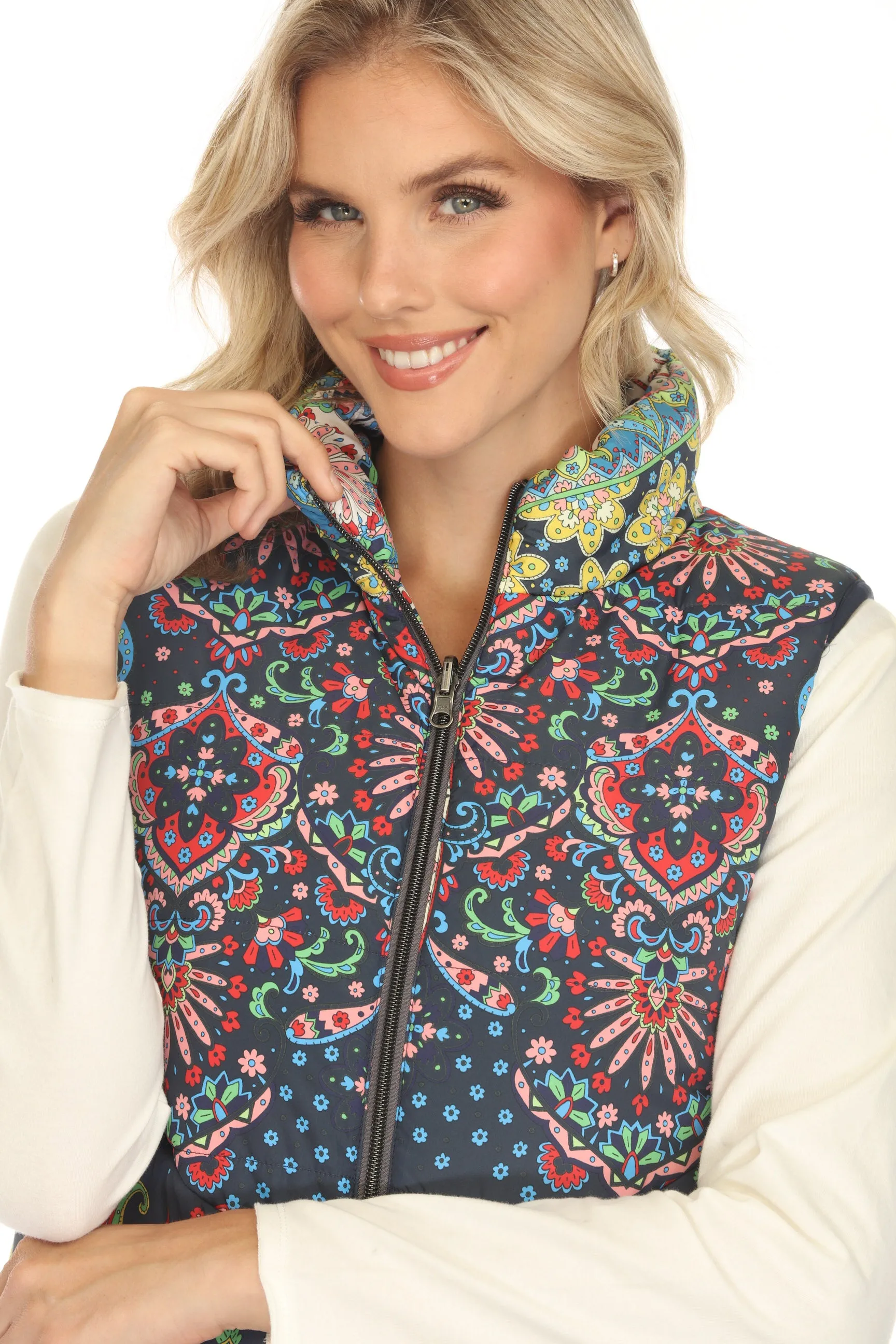 Johnny Was Braemar Reversible Puffer Vest C49823