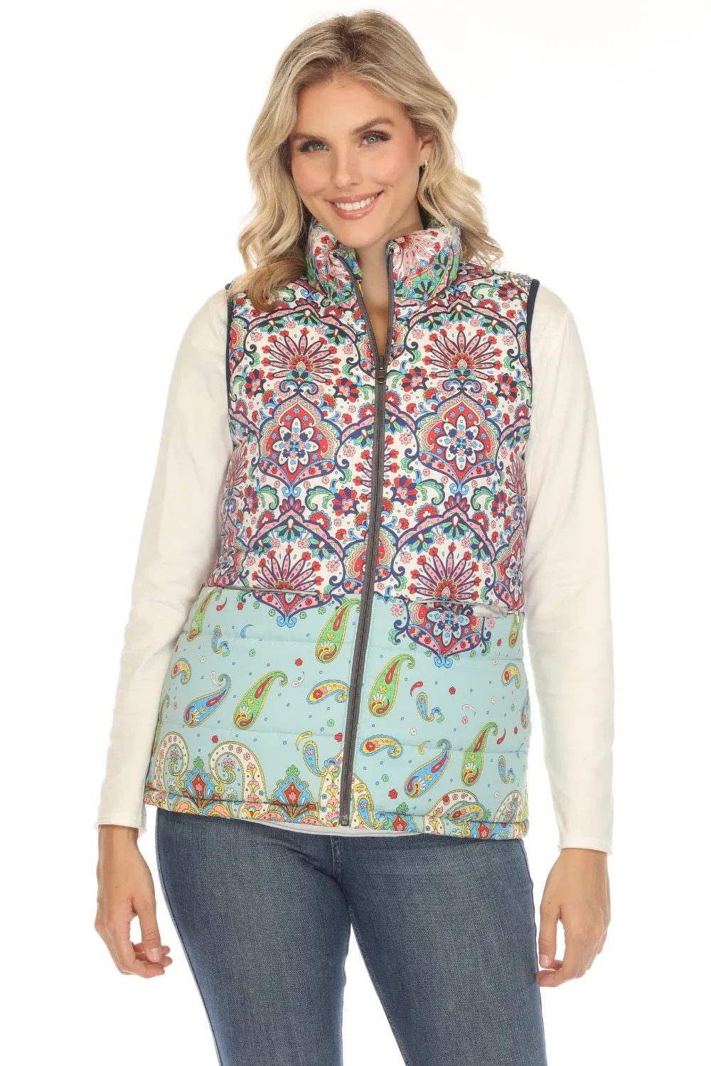 Johnny Was Braemar Reversible Puffer Vest C49823