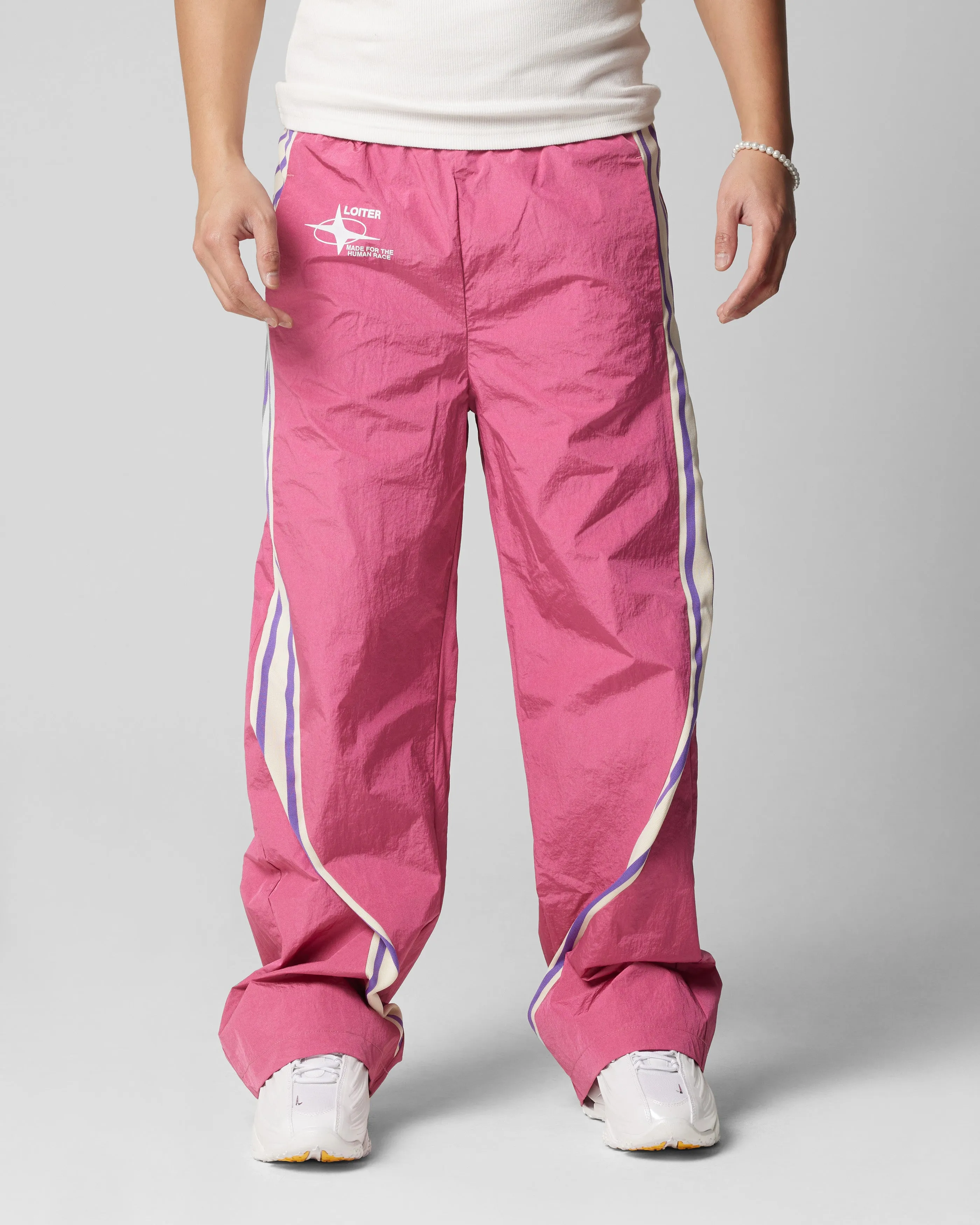 Loiter Wave Break Track Pants Pink