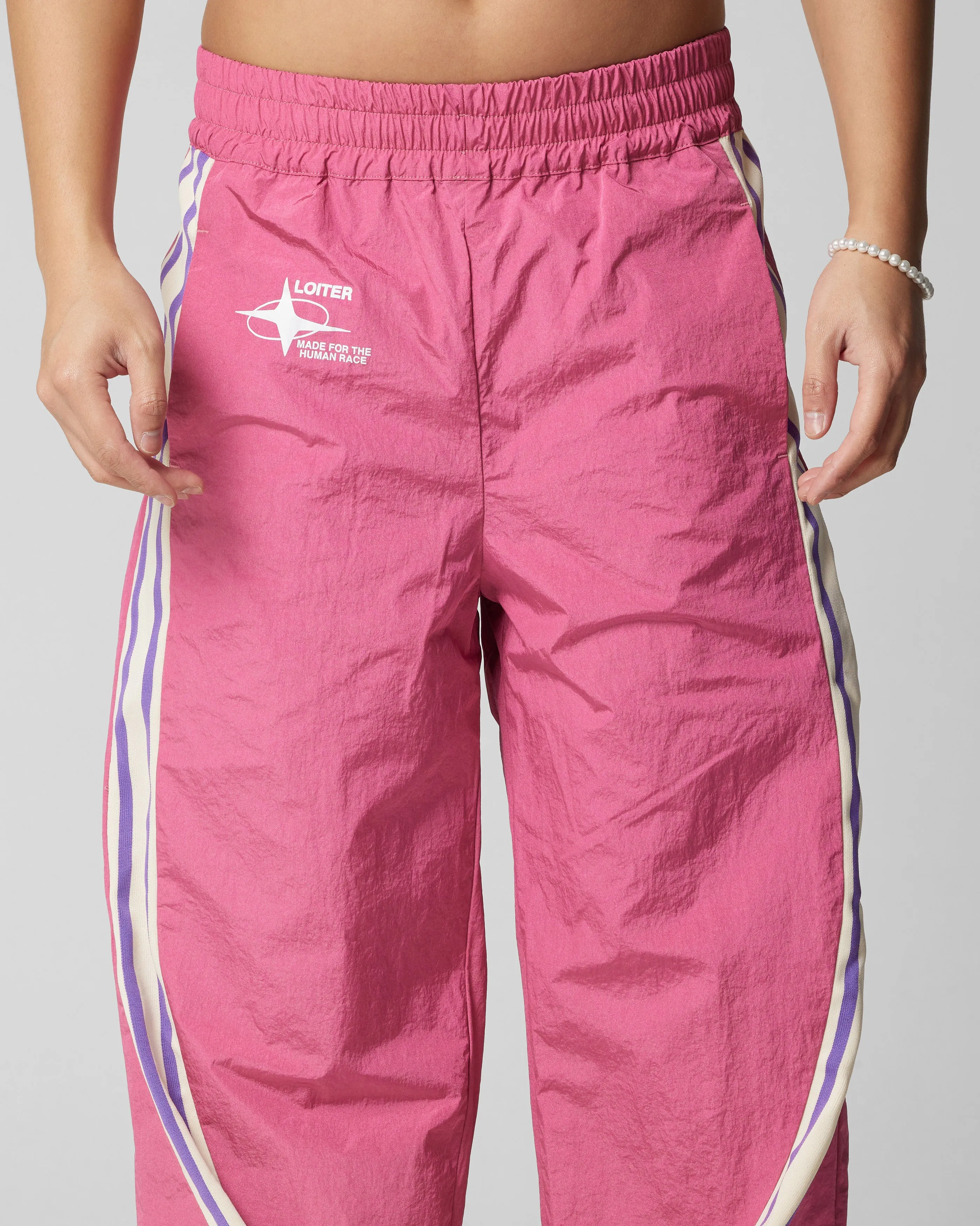 Loiter Wave Break Track Pants Pink