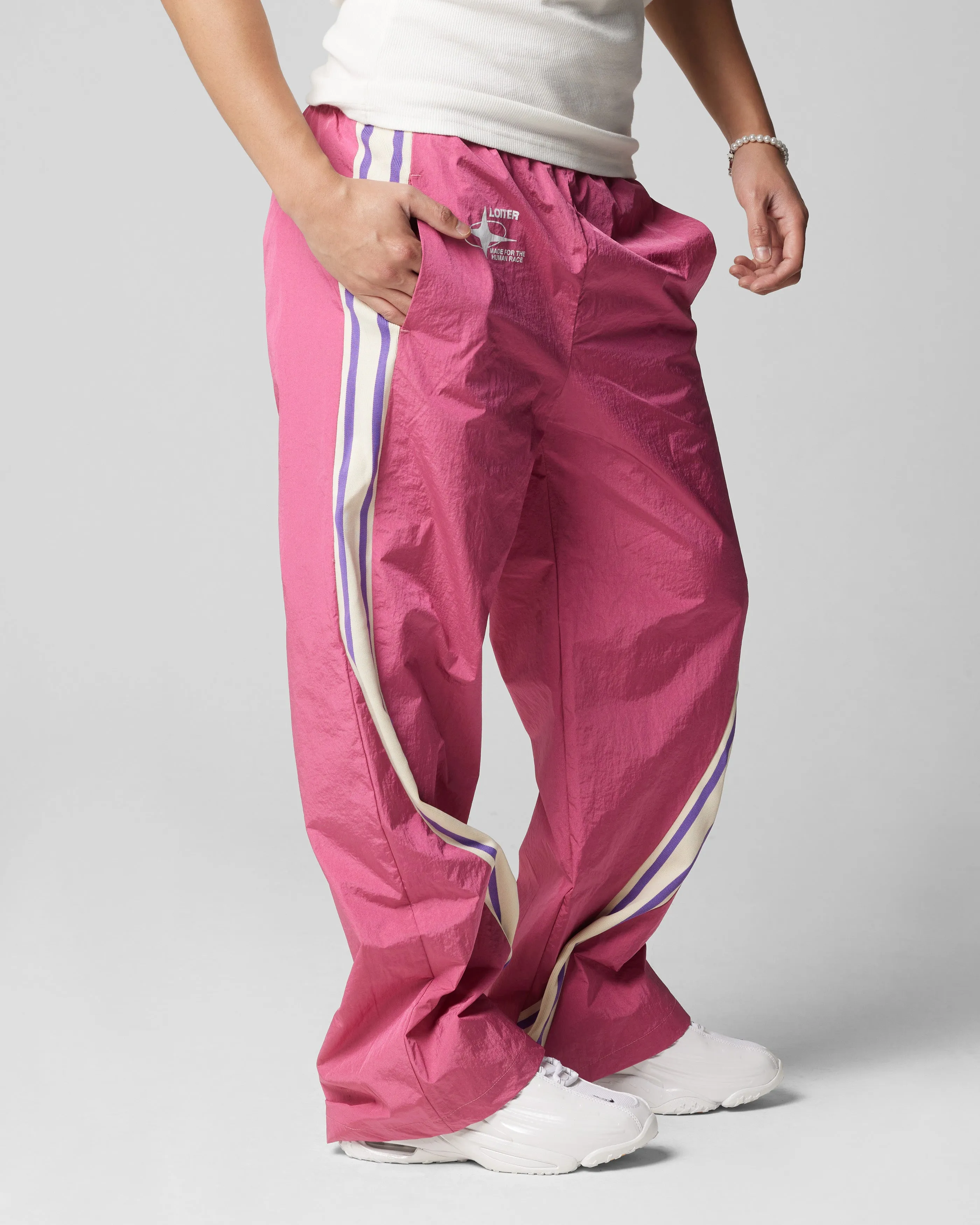 Loiter Wave Break Track Pants Pink