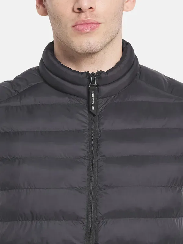 Men Black Solid Puffer Jacket