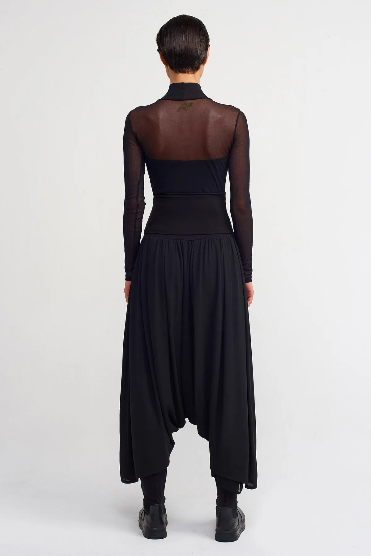 Nu High-Waisted Stylish Harem Pants Black