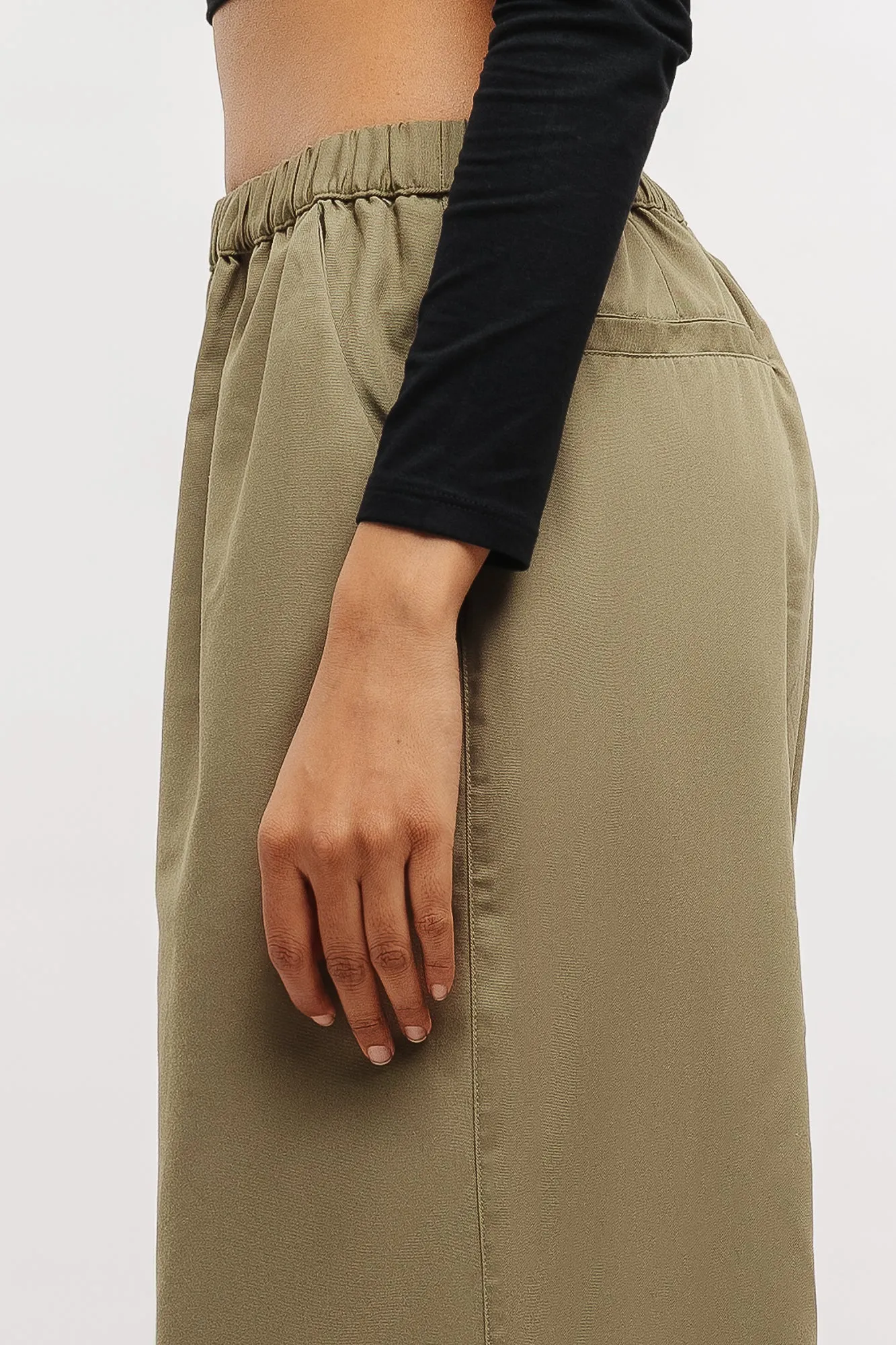 Olive Baggy Pants