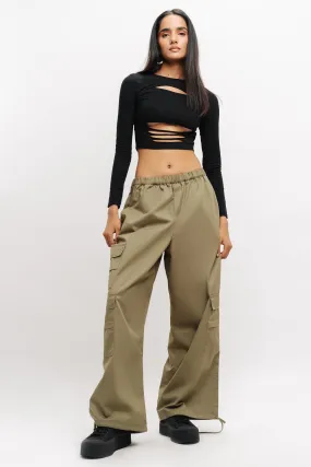 Olive Baggy Pants