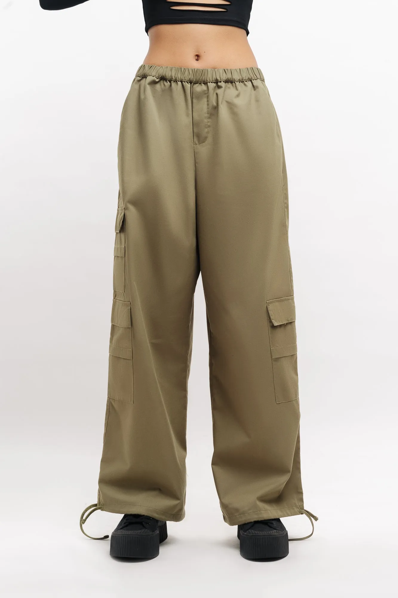 Olive Baggy Pants