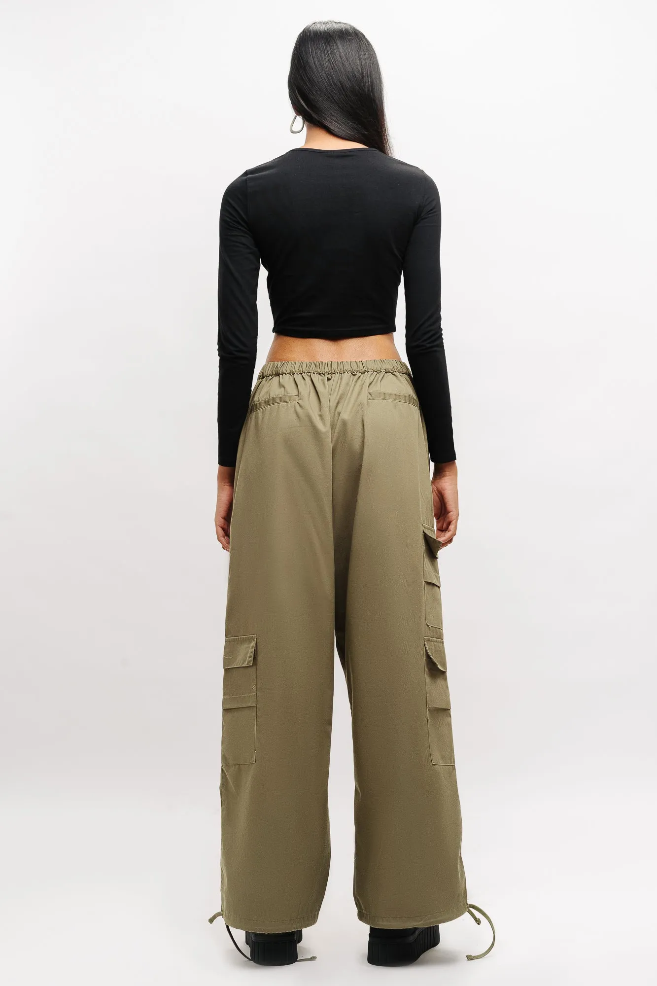 Olive Baggy Pants