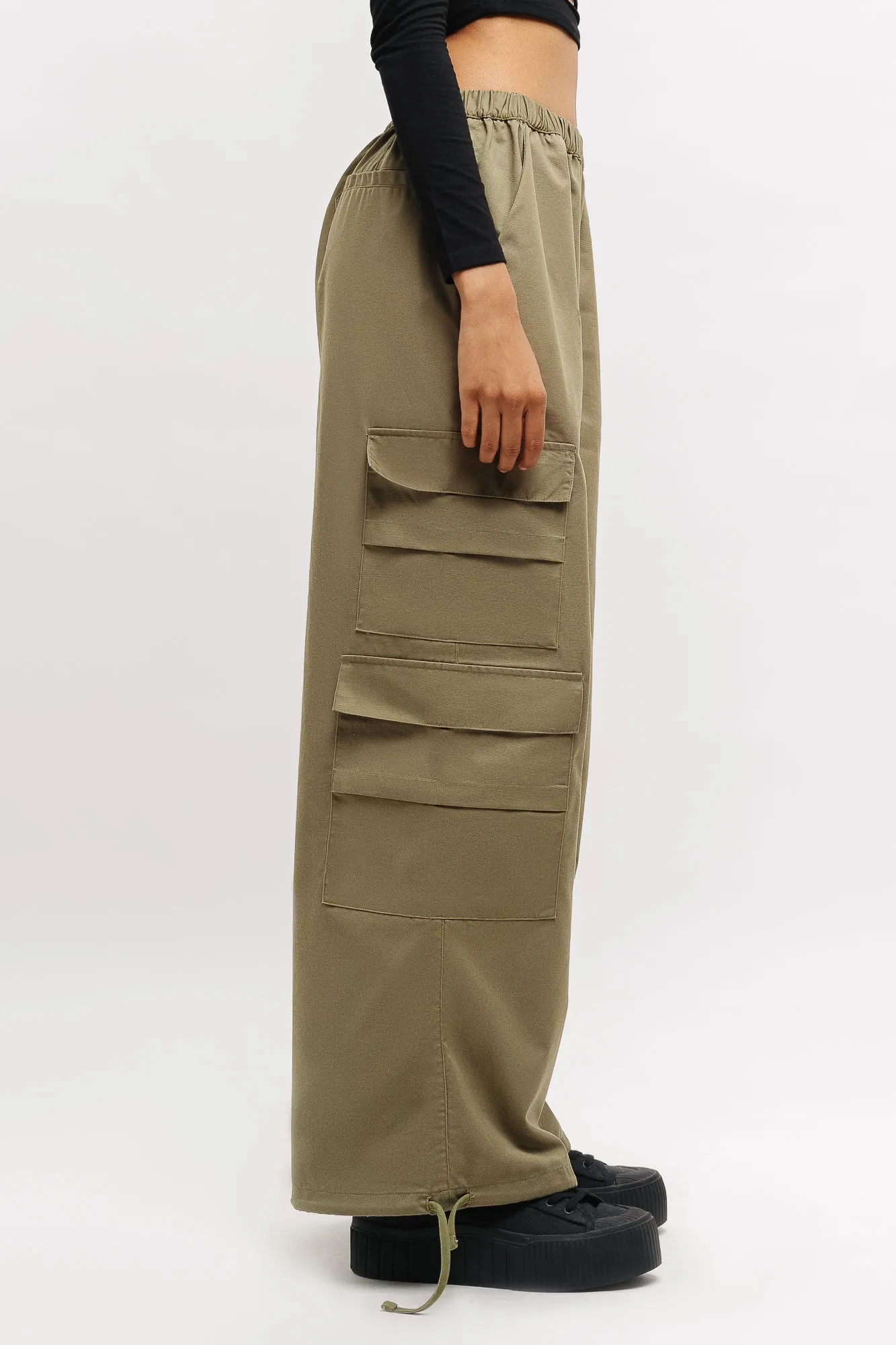 Olive Baggy Pants