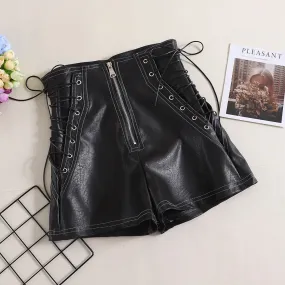 "LEATHER LACED" SHORTS