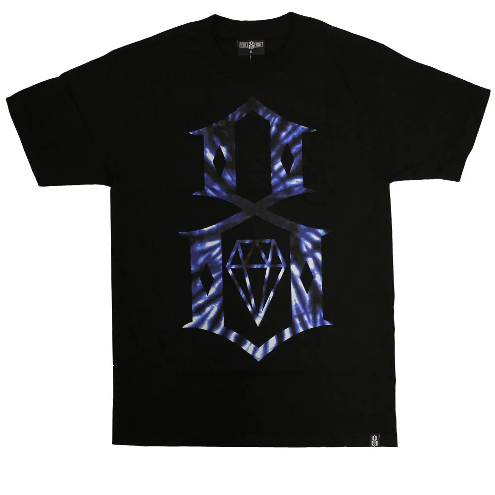 Rebel8 Tie Dye Logo T-shirt Black