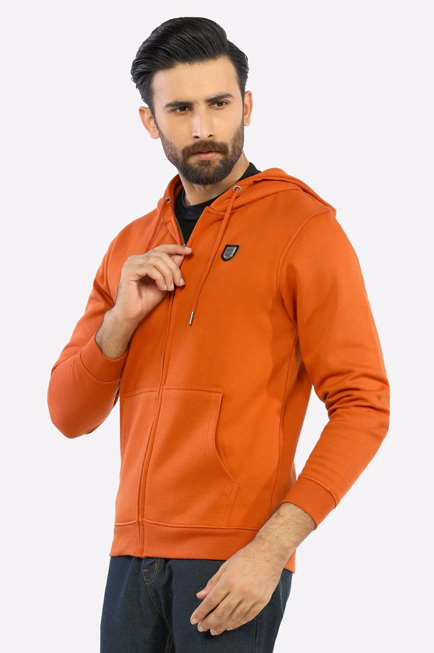 Rust Basic Zipper Hoodie