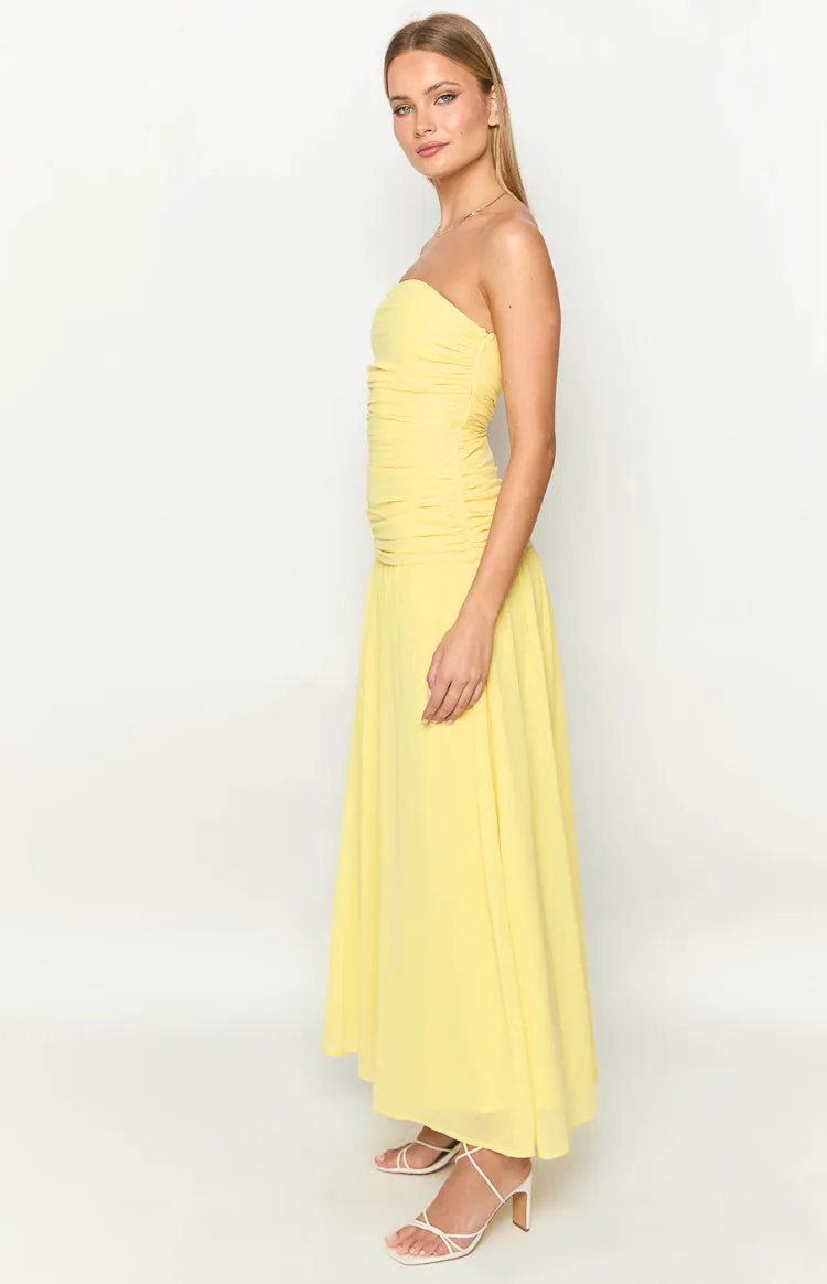 Sinclair Yellow Strapless Maxi Dress