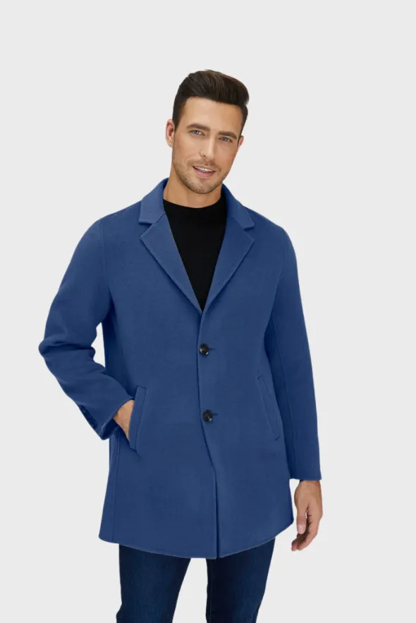 Slick Single-Breasted Wool Blend Coat