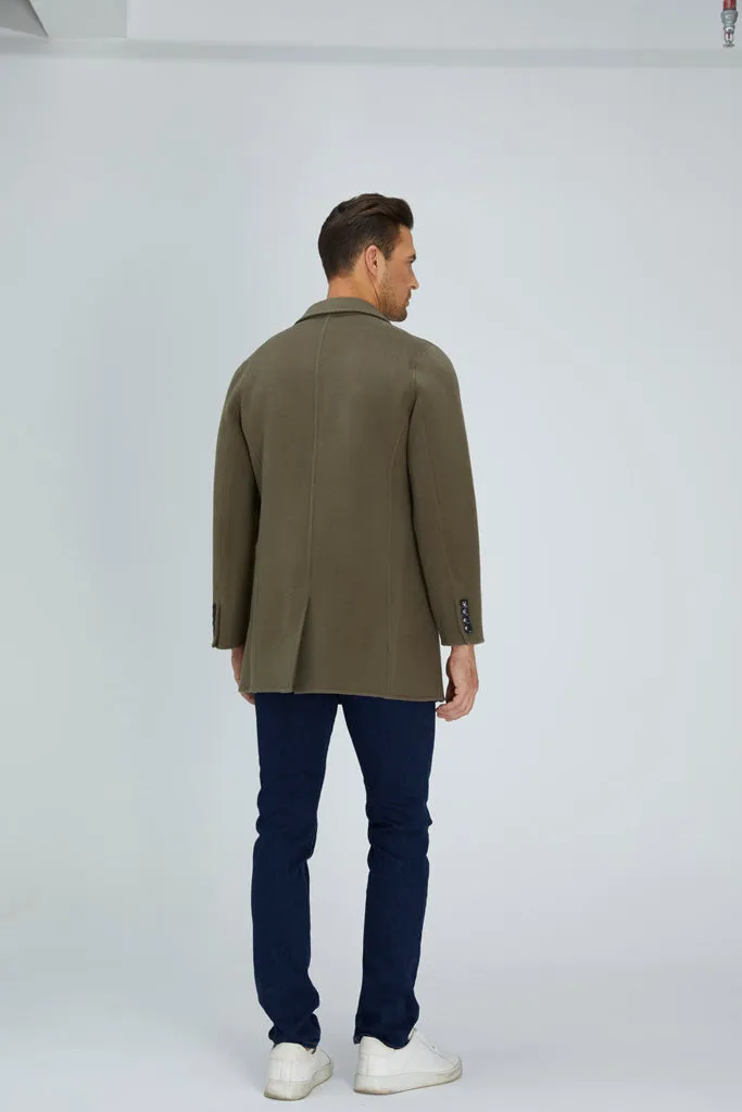 Slick Single-Breasted Wool Blend Coat