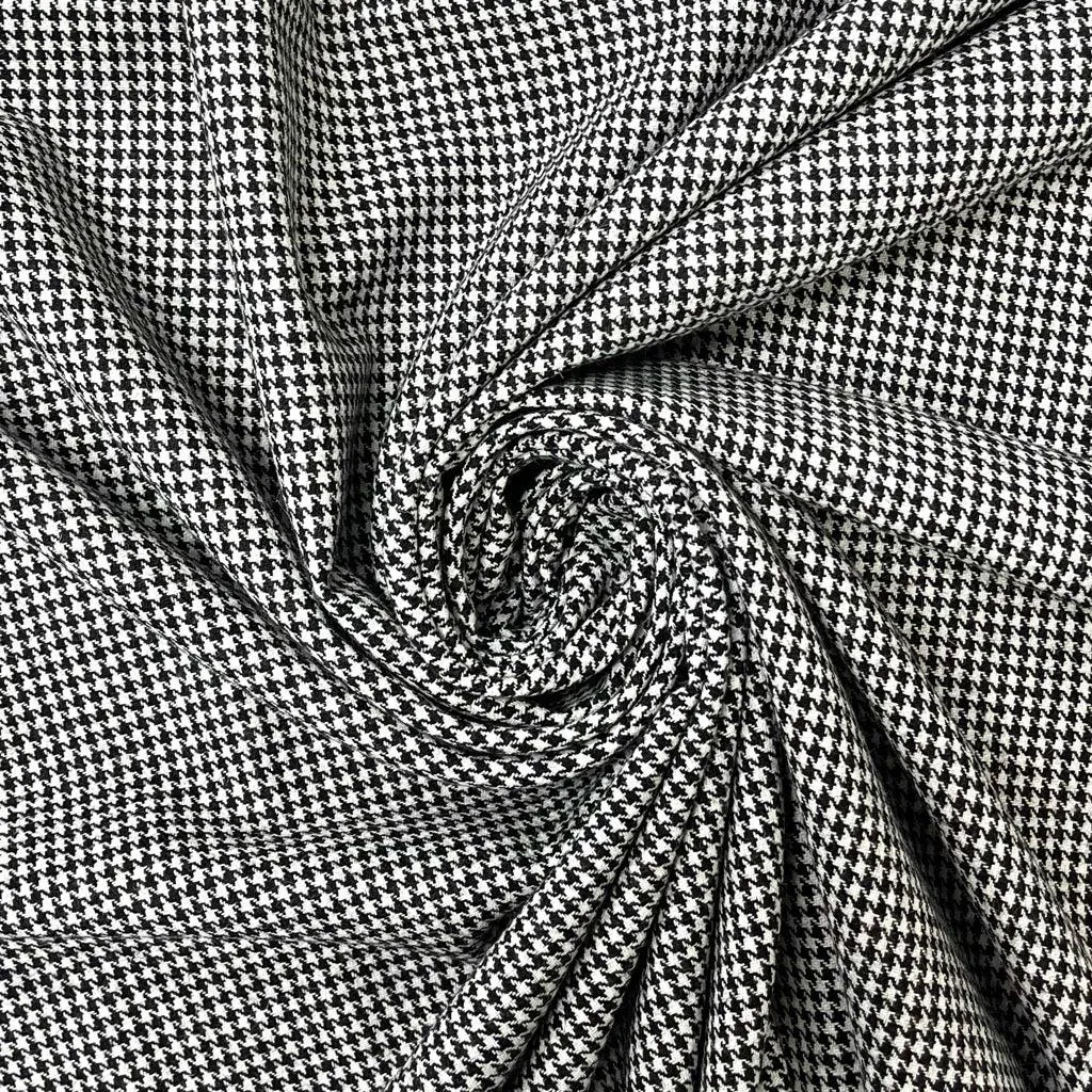 Small Black Dogtooth Wool Blend Fabric - 2 metres for £9.95 #31