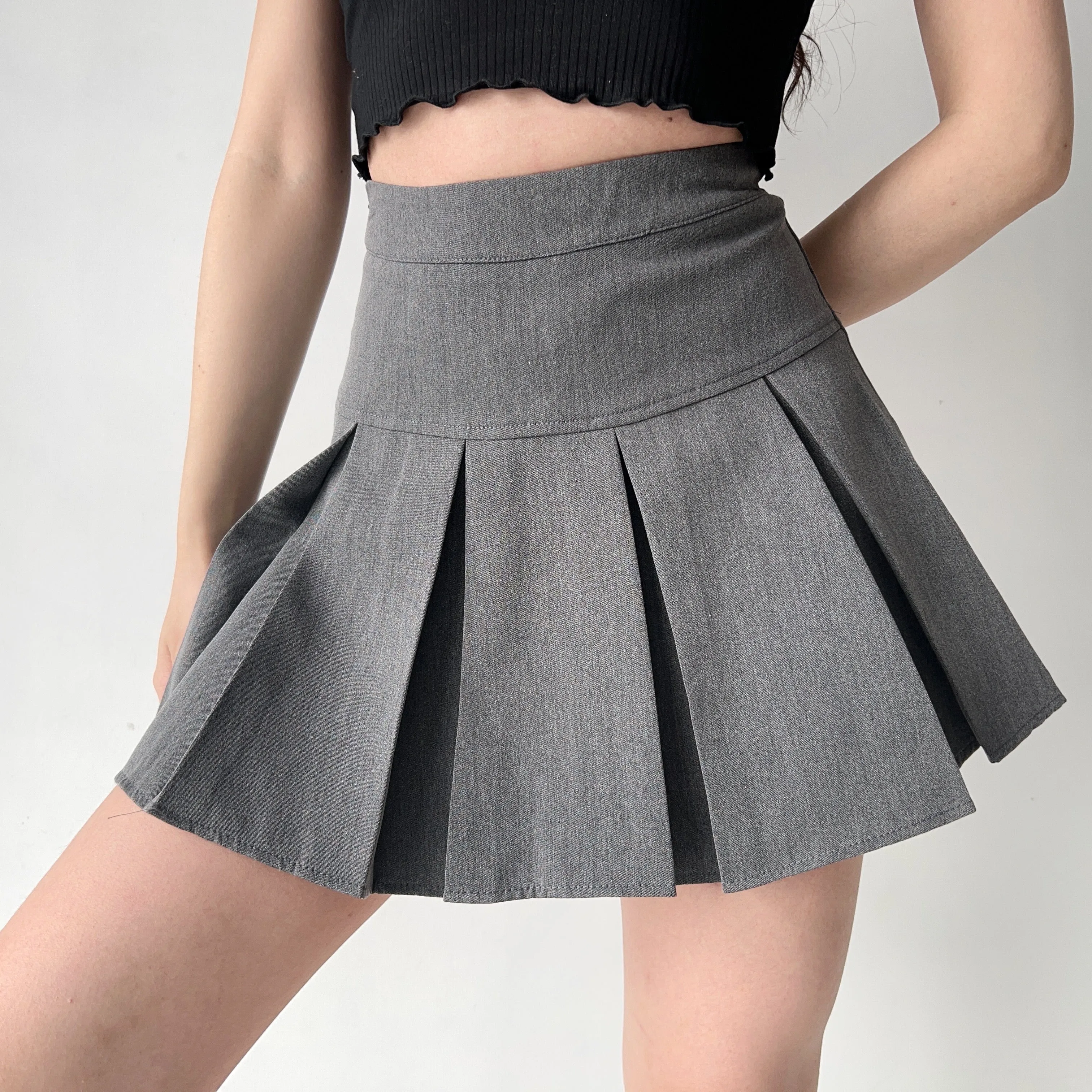 Wenkouban - Academia High-Waisted Pleated Skirt