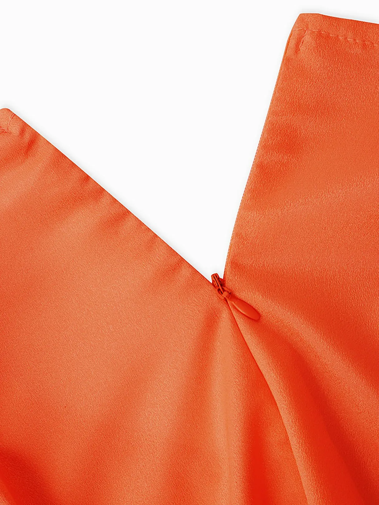 Wholesale Orange Round Neck 3/4 Sleeve Length Plain Maxi Dress