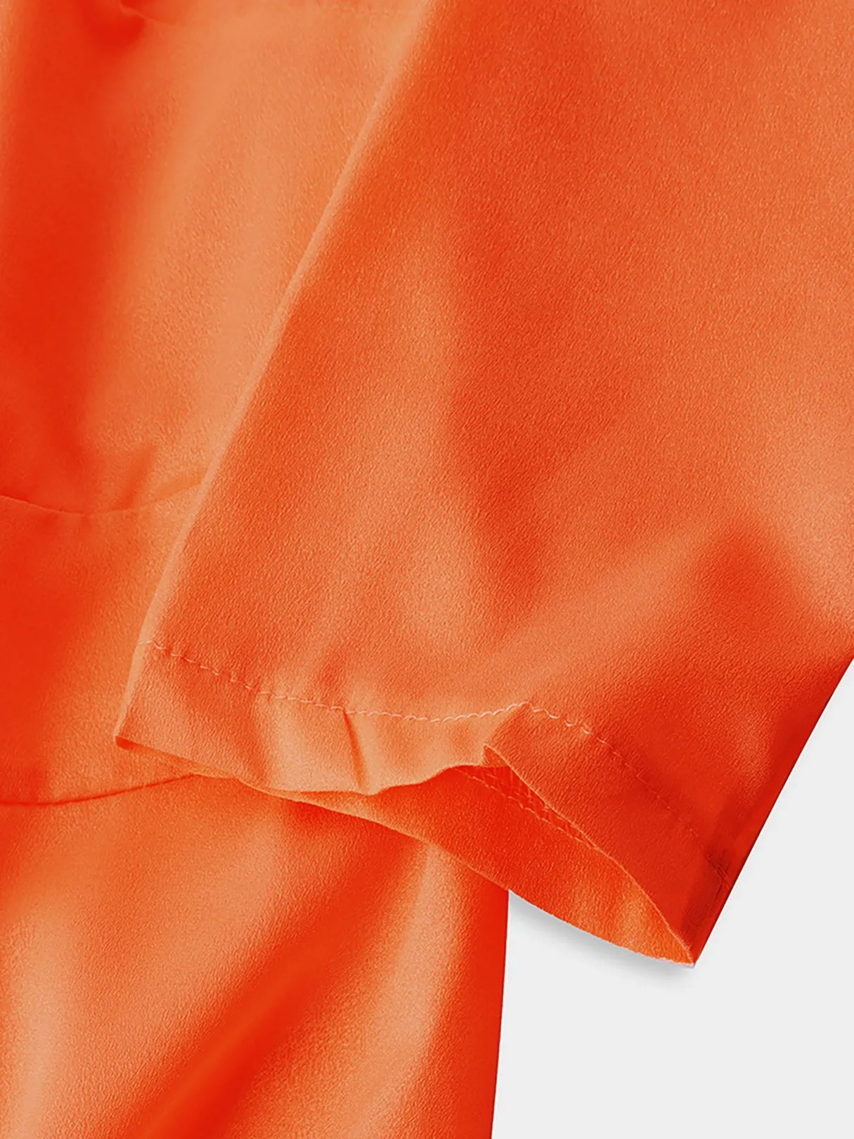 Wholesale Orange Round Neck 3/4 Sleeve Length Plain Maxi Dress