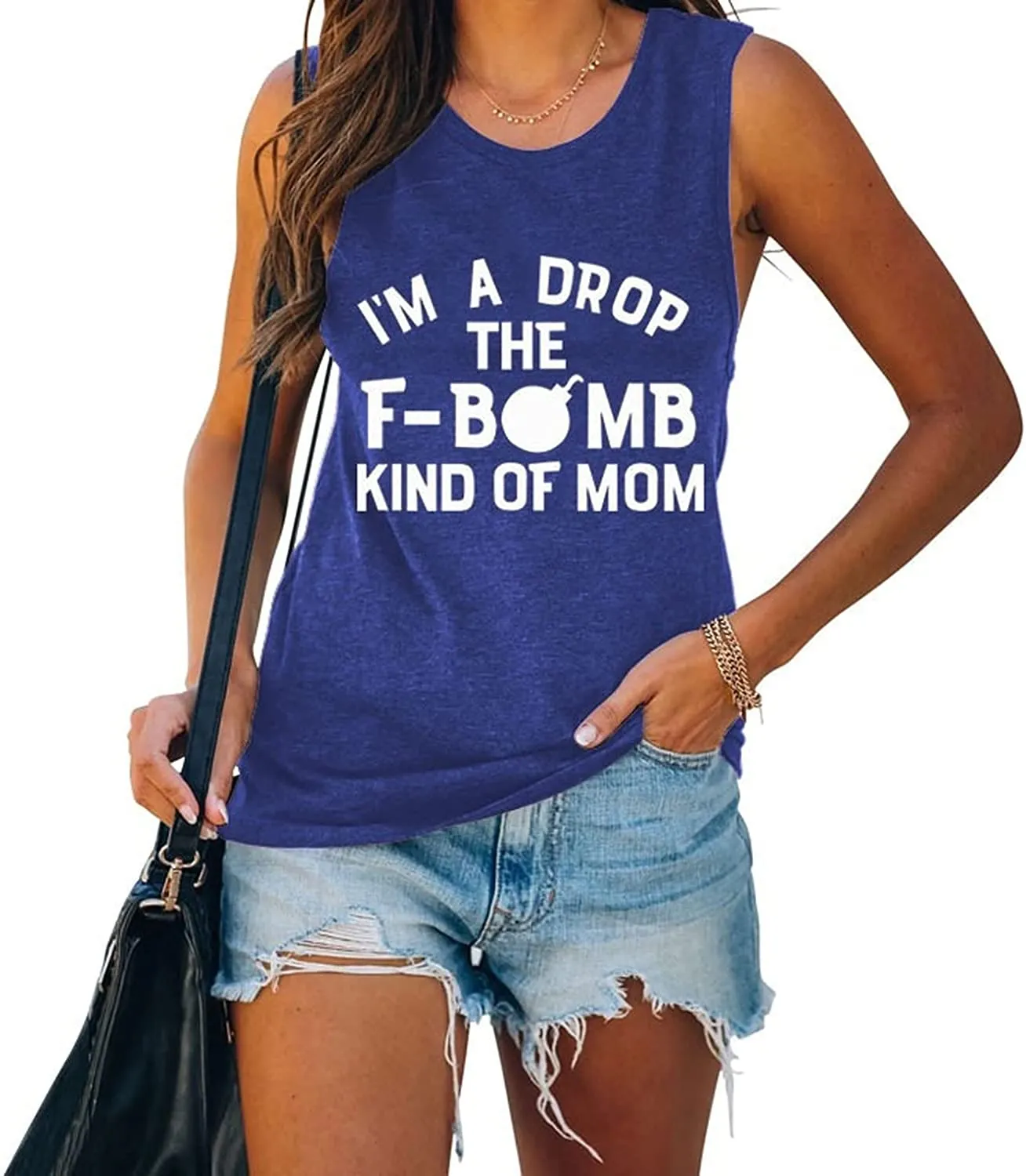 Women I'm A Drop The F-Bomb Kind of Mom Ladies? Muscle Tank Tops