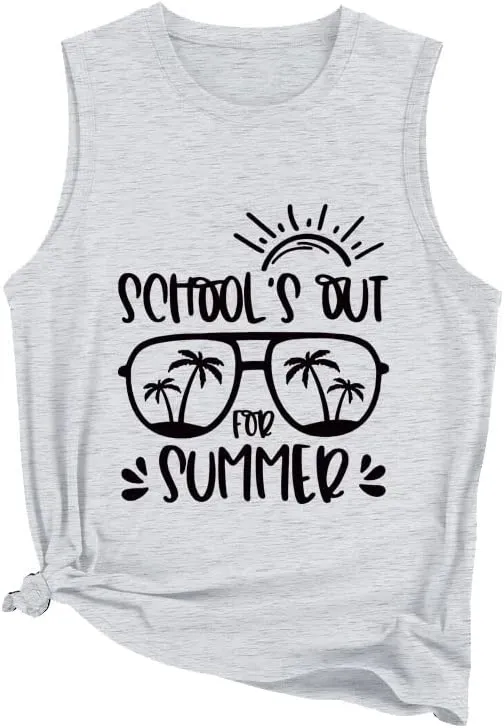 Women Schools Out for Summer Tank Graduate Summer Vacation Shirt