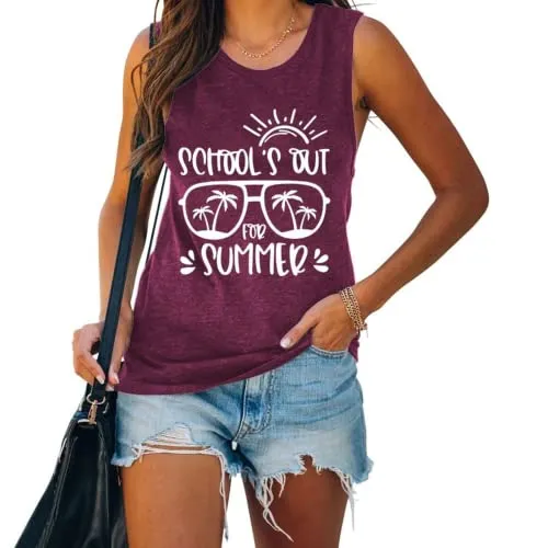 Women Schools Out for Summer Tank Graduate Summer Vacation Shirt